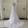 Customized ZJ6032 Chiffon Wedding Dresses for Women 2025 Summer New Sleeveless Bridal Gowns with Lace New Court Train 3
