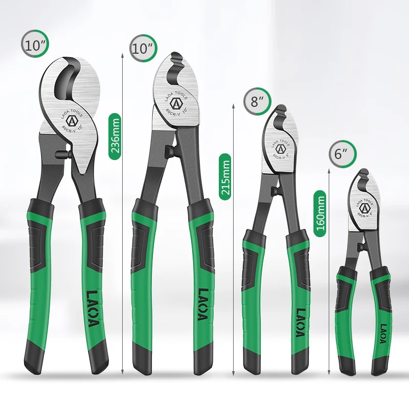 LAOA Practical Multifunction Cable Cutter Wire Strippers CR-V Electrical Cutting Tool 6inch 8inch 10inch Cable Shear Pliers