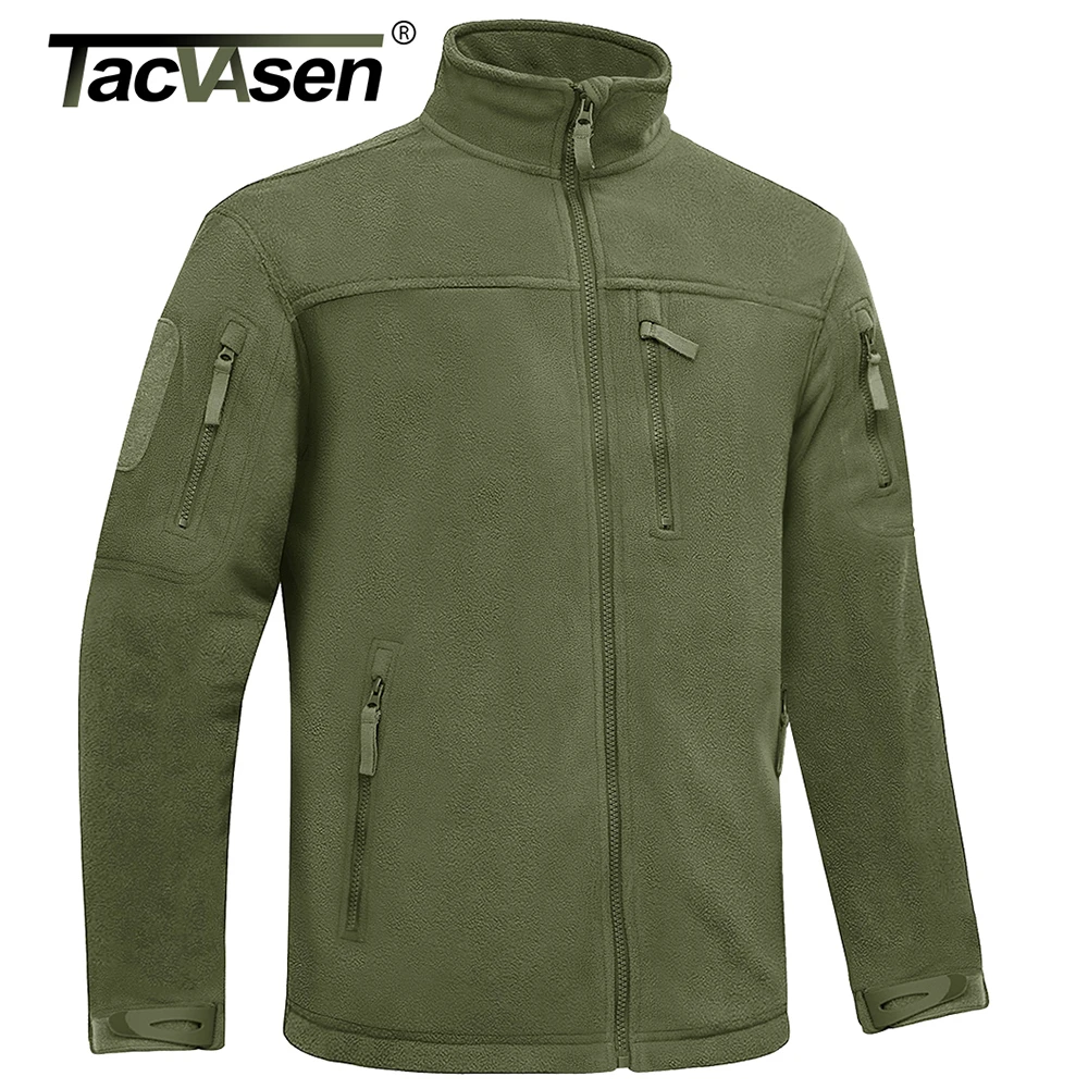 TACVASEN Winter Tactical Fleece Jacket Mens Army Military Hunting