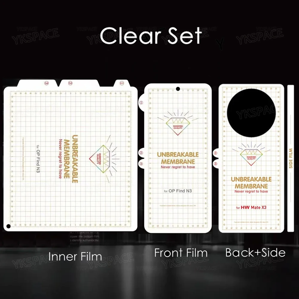 Matte Hydrogel Film Clear TPU Soft Screen Protector - Inner Front & Back - Anti-Fingerprint