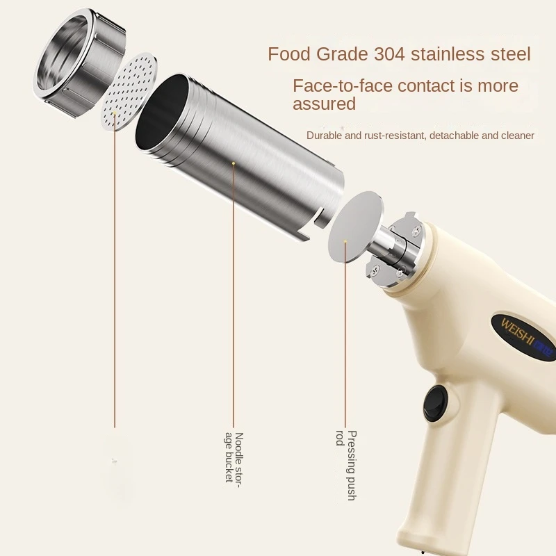Portable Multifunctional Automatic Knife-cut Noodle Sausage Machine Household Small Stainless Steel Cordless Handheld Maker Home