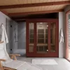 Home Sauna Room for 3 Person Hemlock Wooden Indoor Sauna Spa - Bluetooth Speaker, Heating Plate, Touch Control Panel Temperature 5