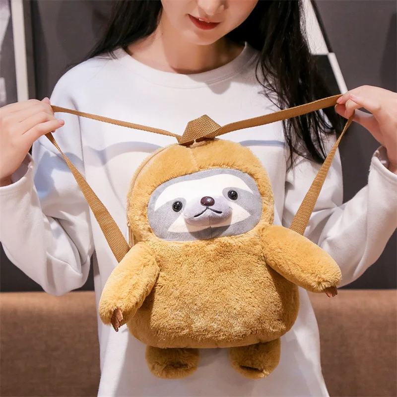 

Cute Cartoon Sloth Plush Toy Backpack Animal Stuffed Toy Children Girls Plush Backpack Birthday Gift