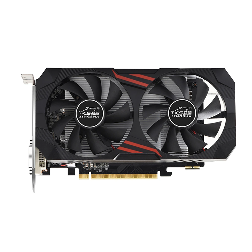 good video card for gaming pc JINGSHA GTX1050TI Gaming Graphics Card 4GB/GDDR5/128bit Memory 2 Cooling Fans Design Clear Image Quality DP+HD+DVI Output Ports gpu computer