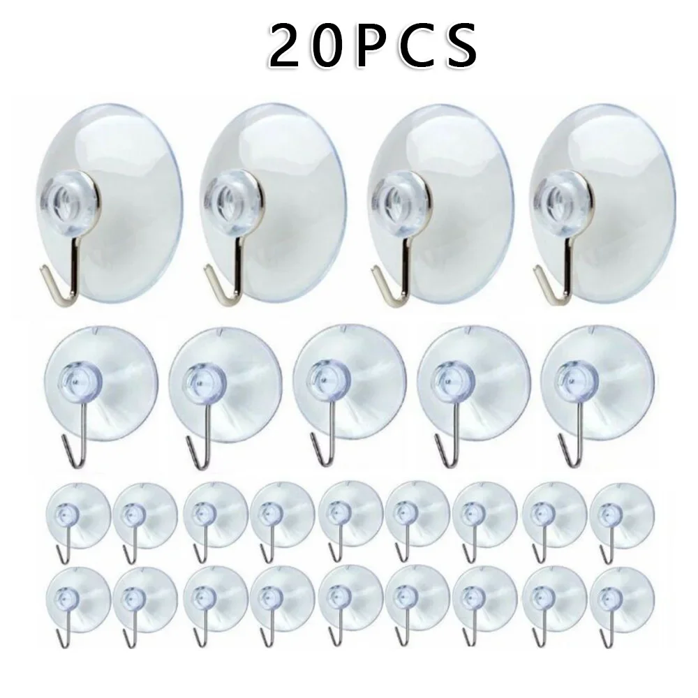 

20pcs/set Casement Suction Cups With Metal Hook Hanger Hanging Hook Sucker Cups Door Wall Hangers Hooks Suction Heavy Load