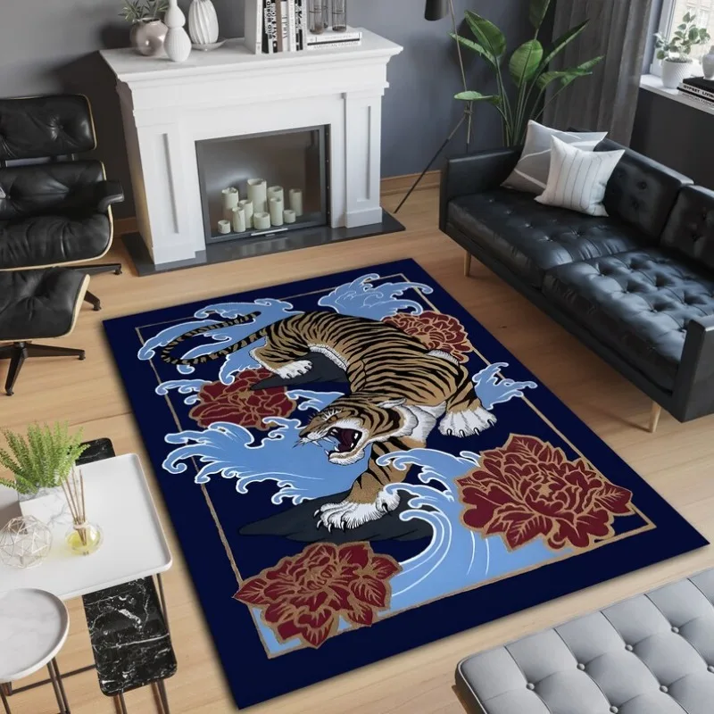 Modern Abstract Tiger Decoration Living Room Carpet Large Area Bedroom Plush Rug Creative Funny Coffee Table Mat Ковер Tapis 러그