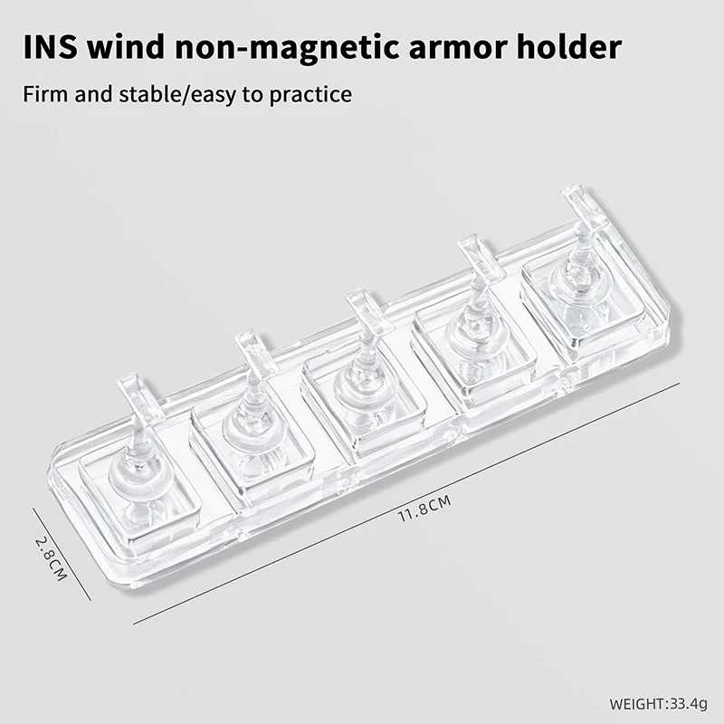 1/5/10 Grid Non-Magnetic Nail Stand Reusable Nail Tips Display Holder Nail Polish Sample Rack Manicure DIY Nail Art Supplies