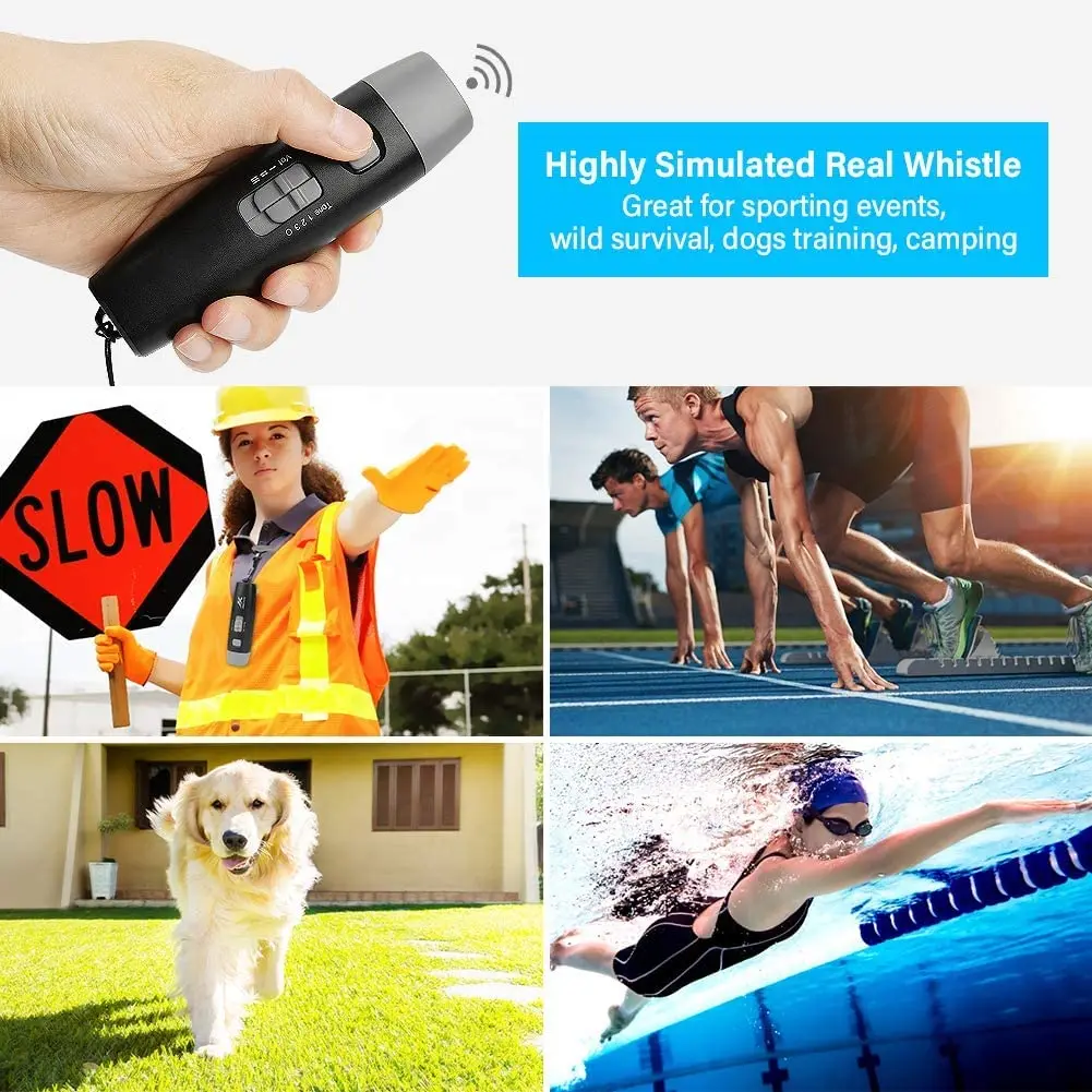 Electronic Hand Whistle for Referee, Handheld Sports Whistle, Adjustable Electronic Whistle with 3 Volumes and 3 Tones
