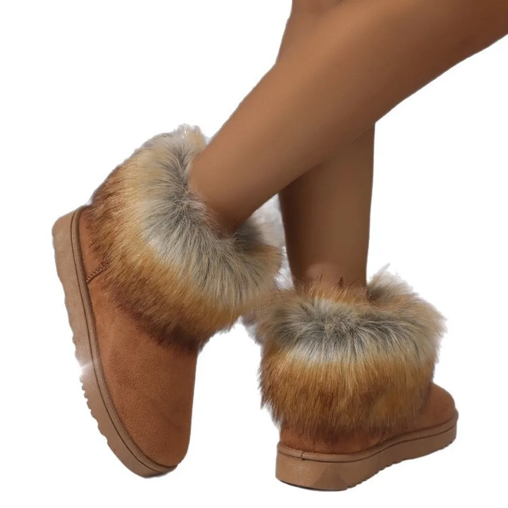 Winter New Fashion Versatile Trend Short snow Boots Women's fur shoes plush Warm Foreign Style Outdoor Wear casual Cotton boots