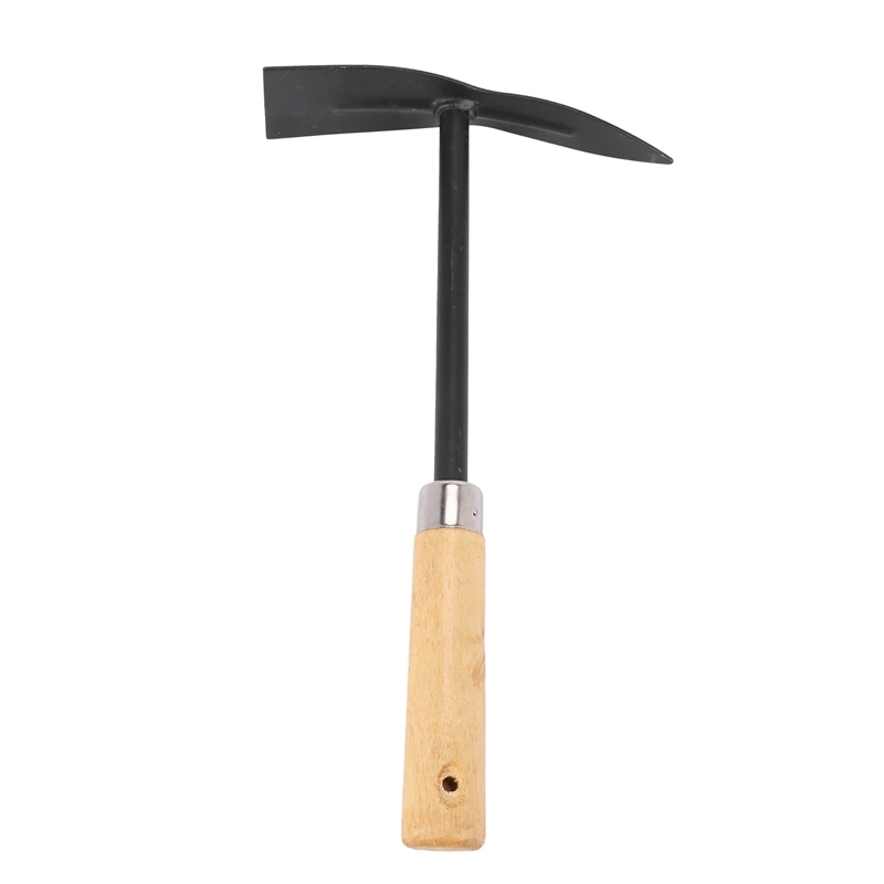 Garden Shovel with Wooden Handle Potted Plant Small Metal Hand Tool Digging Hoe