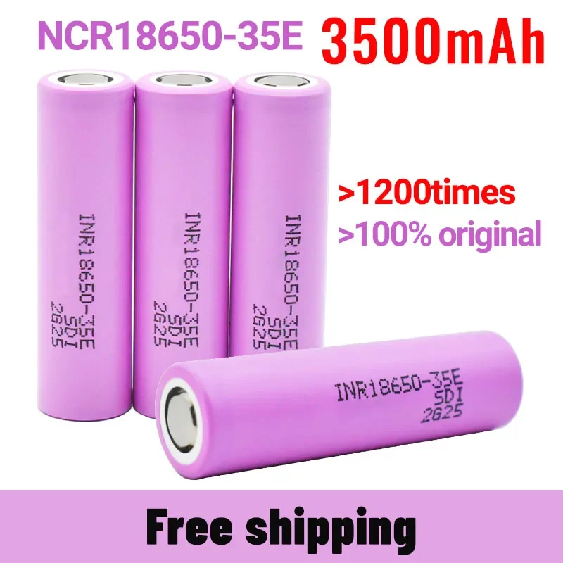 Nuovo 18650 Originale Ad Alta Potenza 18650 3500Mah 25A Scarica Inr18650 35E 18650 Batteria Agli Ioni Di Litio 3.7V Batteria Ricaricabile