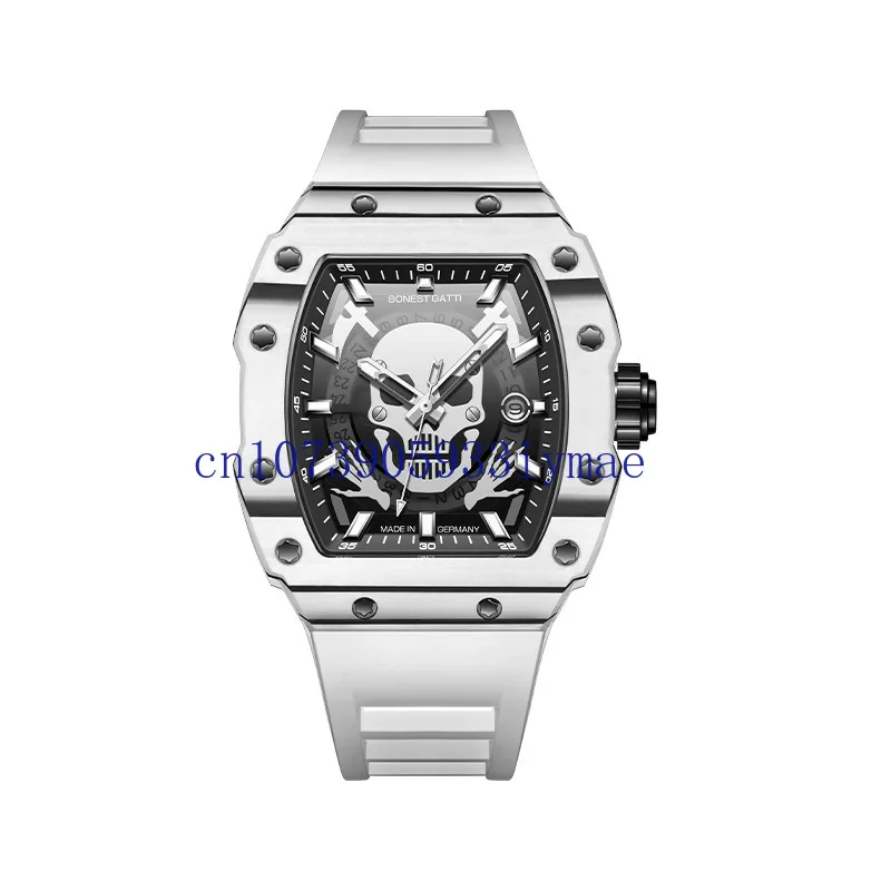 Brand Watch Men's Carbon Fiber Skull Series Waterproof Luminous Light