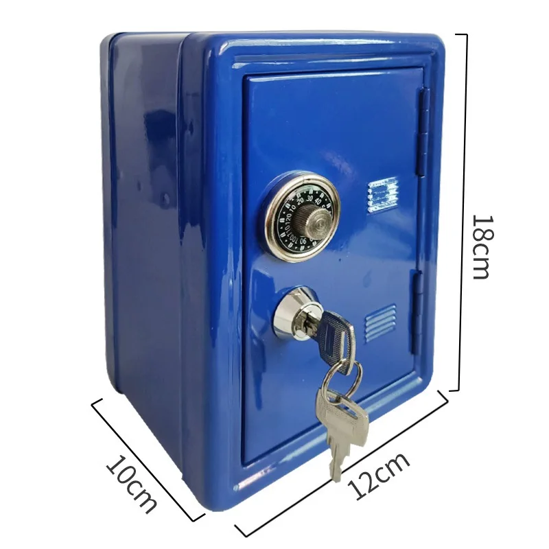 Metal Desktop Decoration, Box Safe Small Key