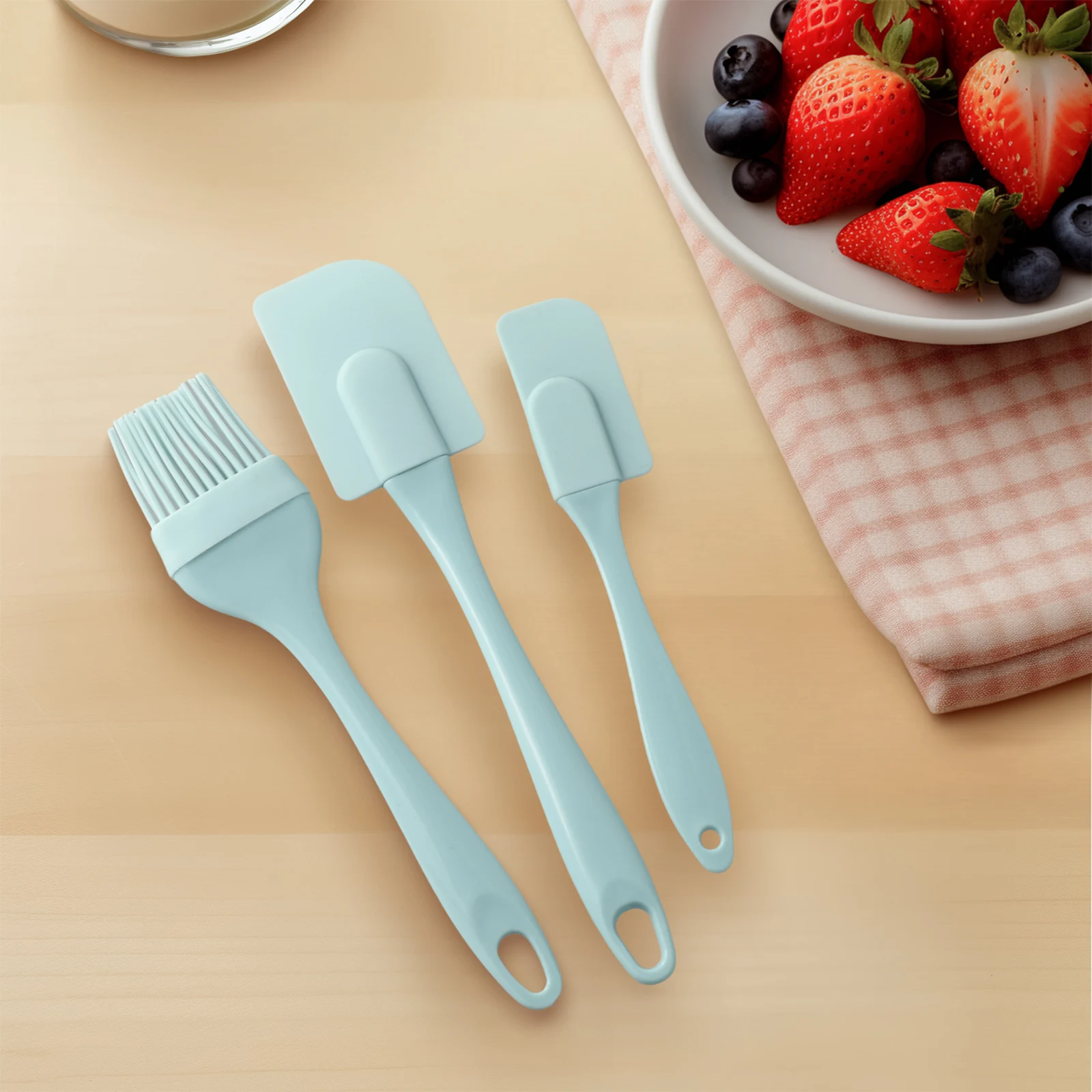 

3pcs/set Cake Silicone Spatula Set Heat Resistant Rubber Mixer Non-Stick Double Sided Cream Scraper Oil Brush Kitchen Tools