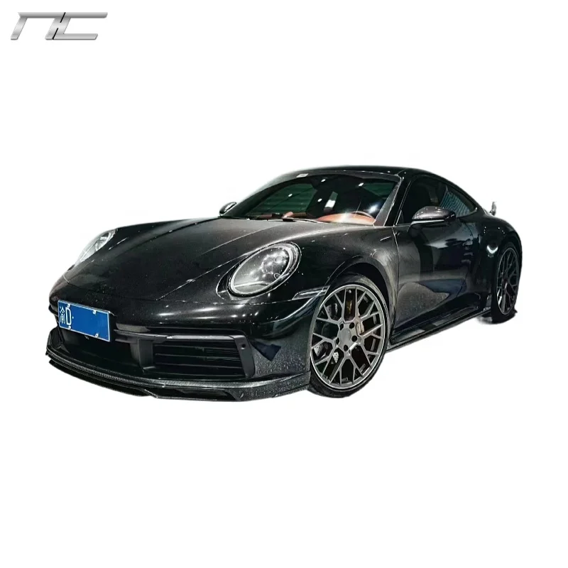 

For Porsche 911 [992] Techart style carbon fiber body kit with front lip side skirts rear diffuser roof spoiler wing
