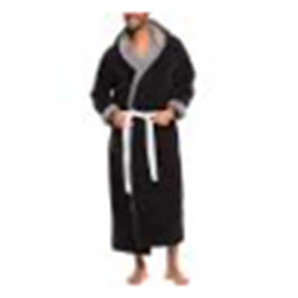 Flannel Robe flannel robe cotton bathrobe Bathrobe Clothes Nightgown Sleepwear Casual Long Sleeve Mens Man Winter Warm Flannel Robe Plush Shawl Male Bath Robe Lounge Home