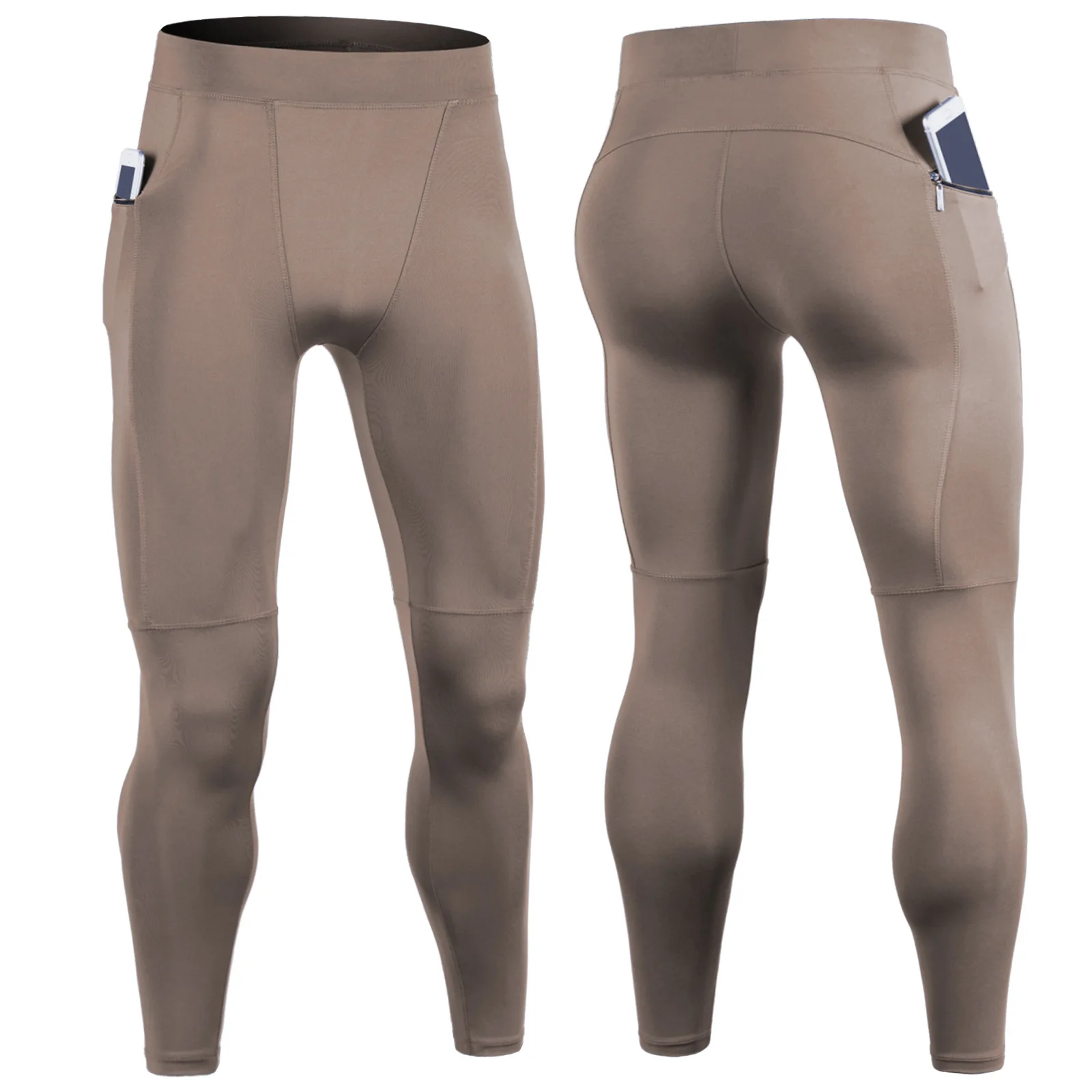 Fitness Pants Men's Quick Dry Black Sports Tights Training Running Yoga Leggings Summer