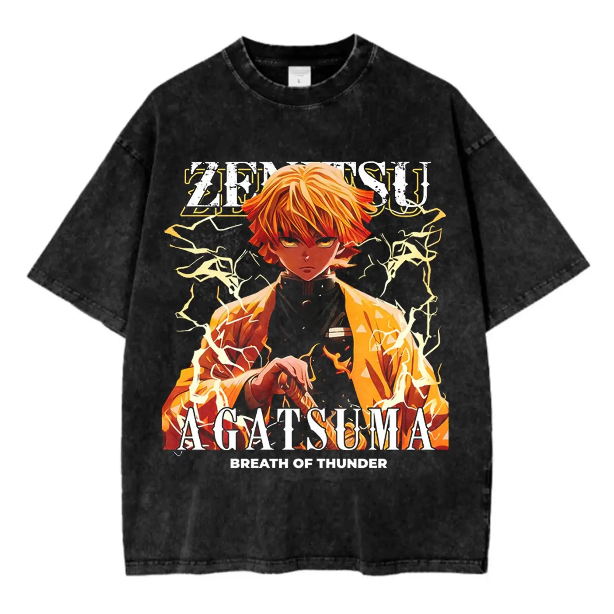 Vintage Wash Aesthetic Anime Graphic Tee, Otaku Gift Apparel