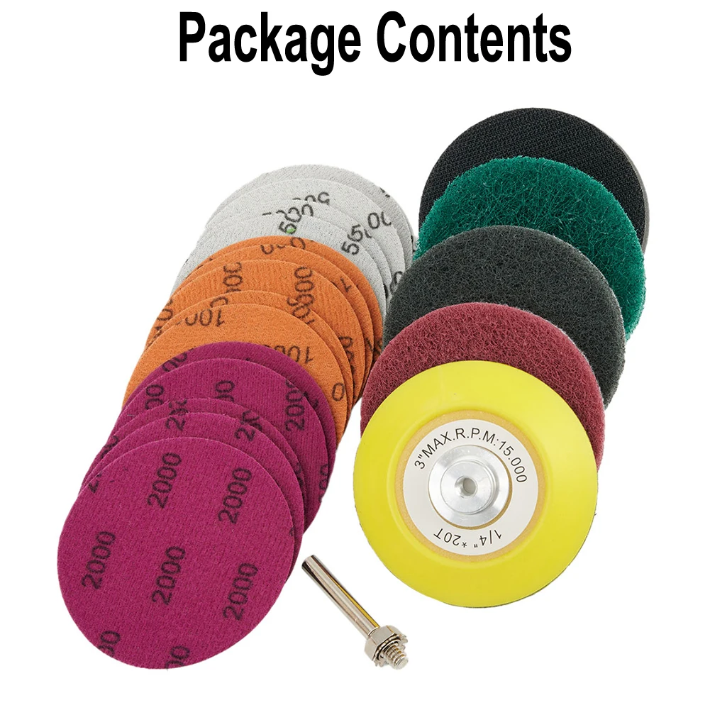 21PCS 3" ing Waxing Polishing Sponge Pads Kit Tool For Car Polisher Drill 75mm Auto Accessories Tools