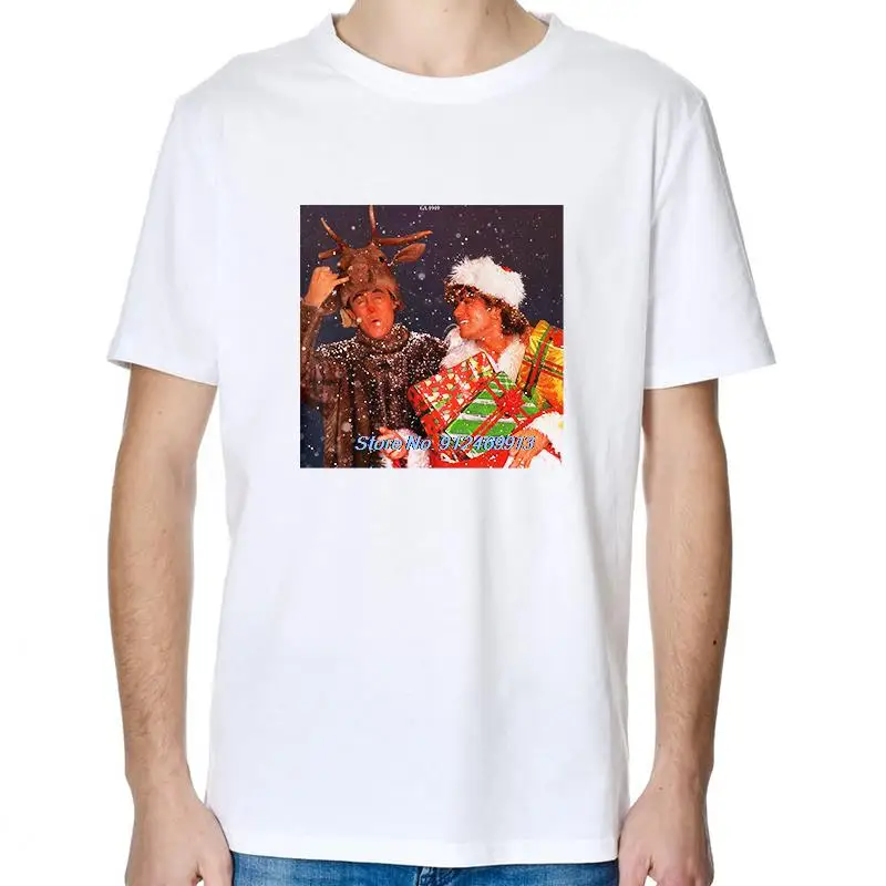 George Michael Wham Last Christmas 80S Retro Pop Music Graphic T-Shirt Top Tee Fashion T-Shirt Manica Corta Abbigliamento Uomo