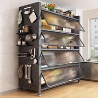 ตู้ครัวโมเดิร์นชั้นวางชั้น Multi-Layer Home ตู้เฟอร์นิเจอร์ห้องครัว Multi-Functional ชาม Sideboard ตู้ 1