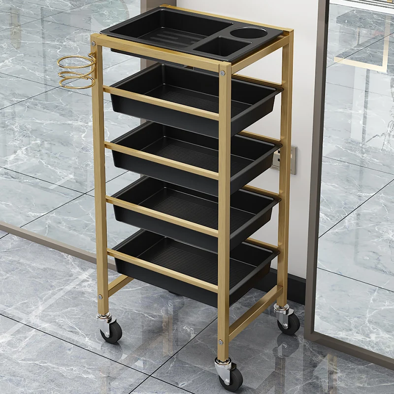 Hairdresser Beauty Salon Trolley Rolling Cosmetic Barber Spa Tattoo Salon Trolleyhair Wozek Narzedziowy Beauty Furniture WKST multi layer storage trolley