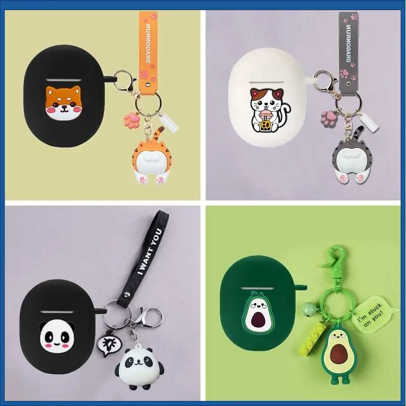 Funda Per Jbl Tune Flex Case Cartoon Cute Cat / Dog / Avocado Ciondolo Auricolari Cover In Silicone Per Jbl Tune Flex Cover