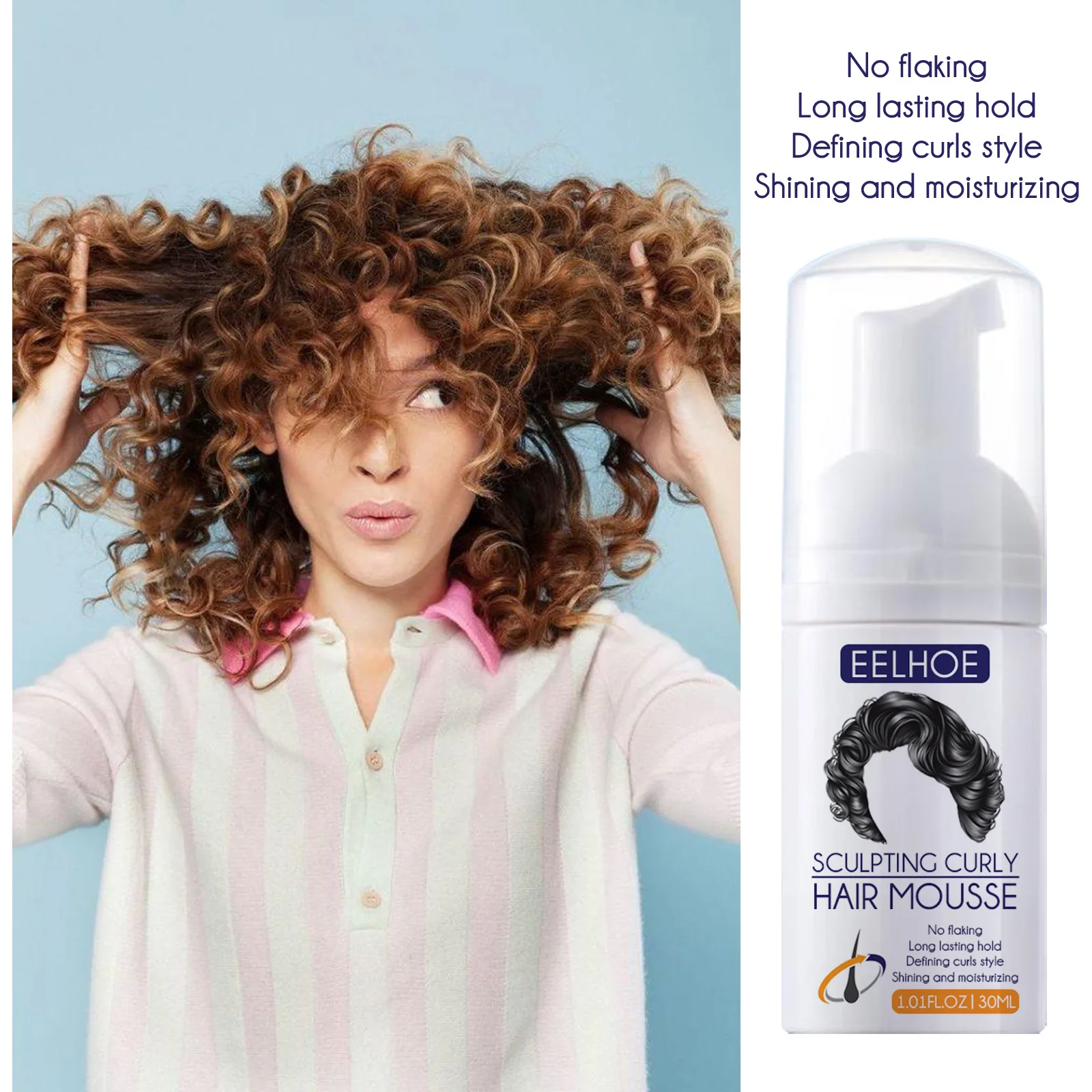 Curly Hair Elastin Improve Hair Brightness Smooth Frizzy Prevent Dryness Moisturize Shape Fluffy Care Products