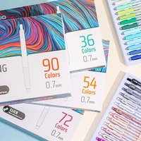 LANGUO 36/54/72/90 цветов акриловые гелевые ручки для рисования, выдвижной наконечник 0,7 мм, ручка для справочника для студенческой живописи, граффити, письма — изображение 6