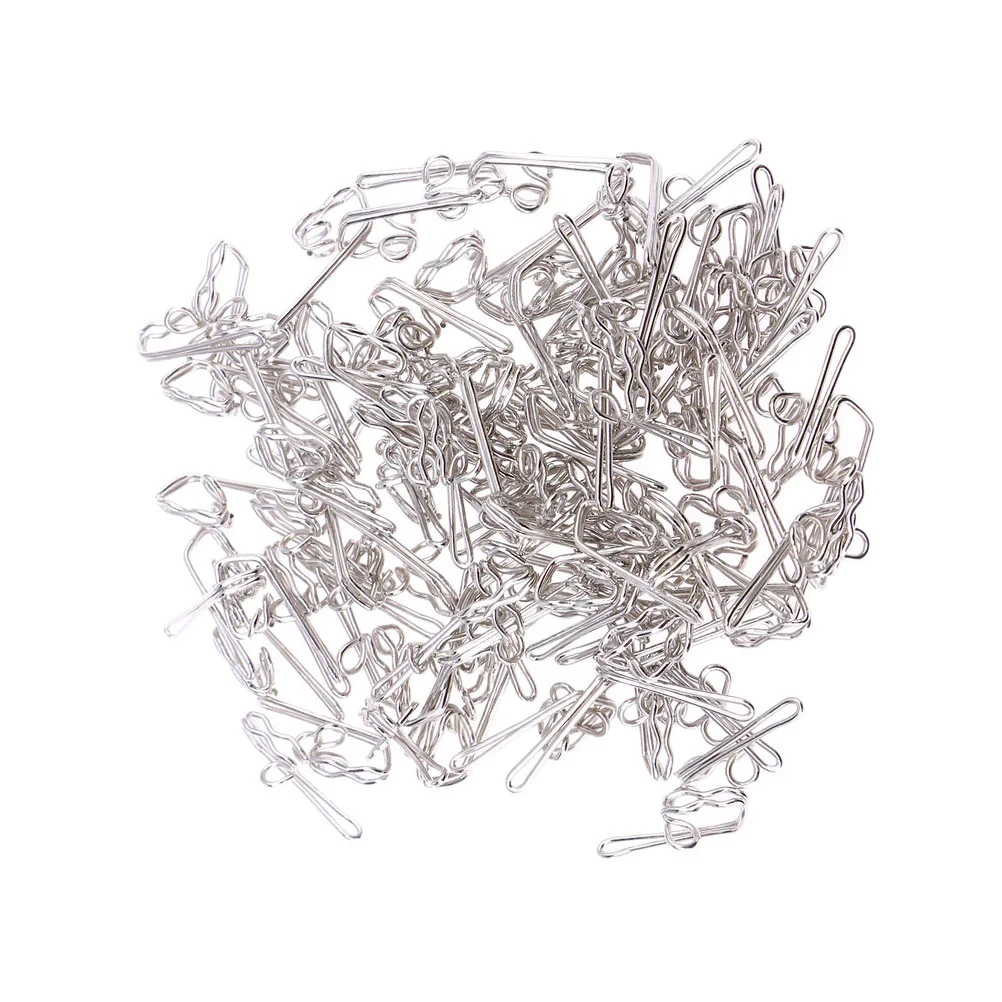 

100 Pcs Curtain Hook Replacements Pin- on Drapery Hooks Butterfly Buckle Shower Iron