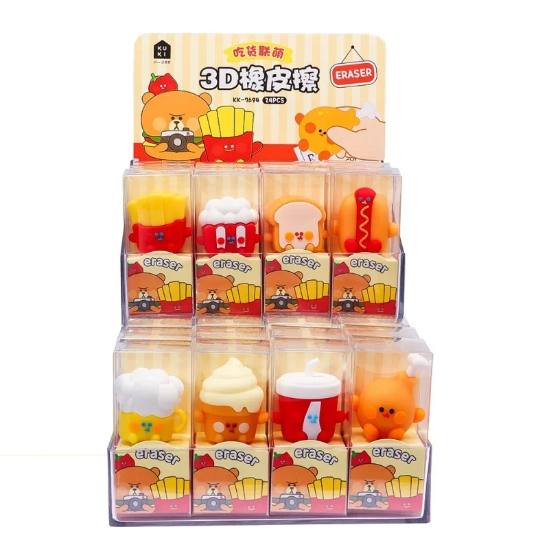 French Fries Shape Eraser Student Stationery Cartoon Cute Simulation Food Decoration Student Utensils