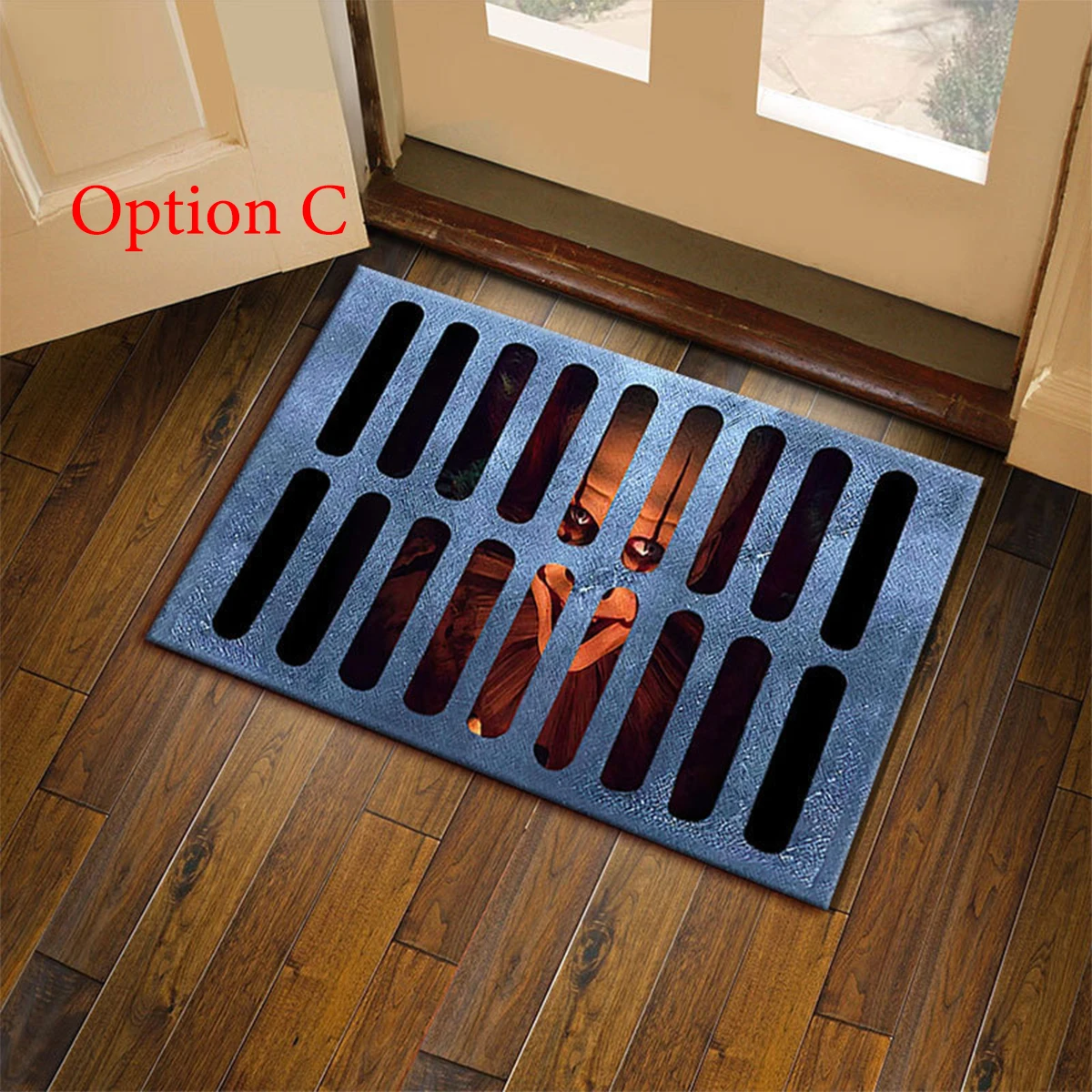3D Clown Carpet Illusion Doormat Horror Movie Clown Atmosphere Porch Decor Carpet for Indoor Outdoor