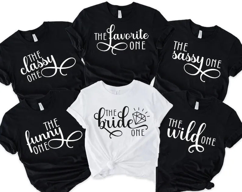 

Bachelorette Party Bridal Shower Party T-Shirt Girls Night Out Bride Team 100% Cotton Short Sleeve Top Tees goth Drop shipping