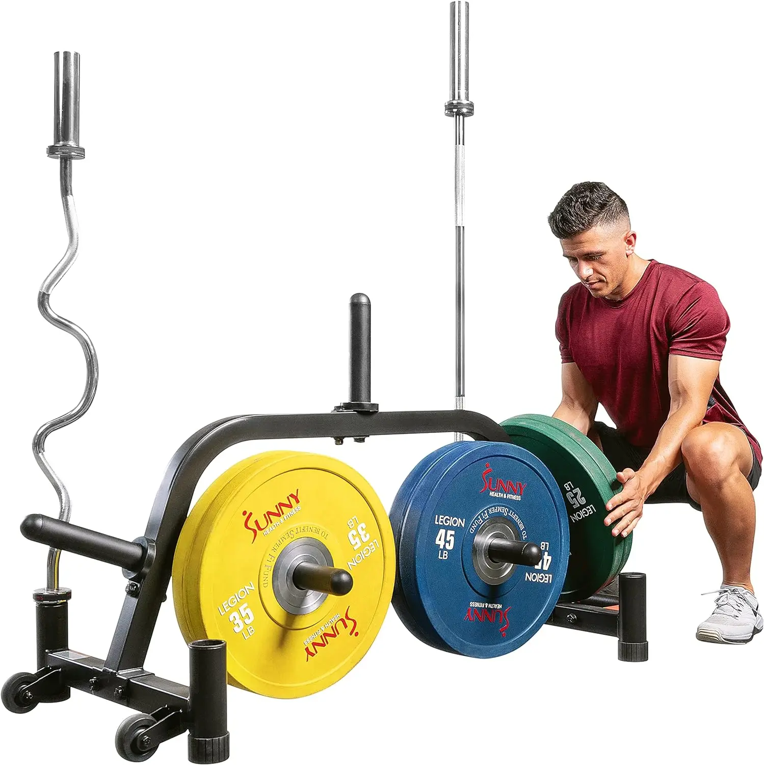 

Health & Fitness Multi-Weight Plate and Barbell Rack Storage Stand - -XF9938 ,