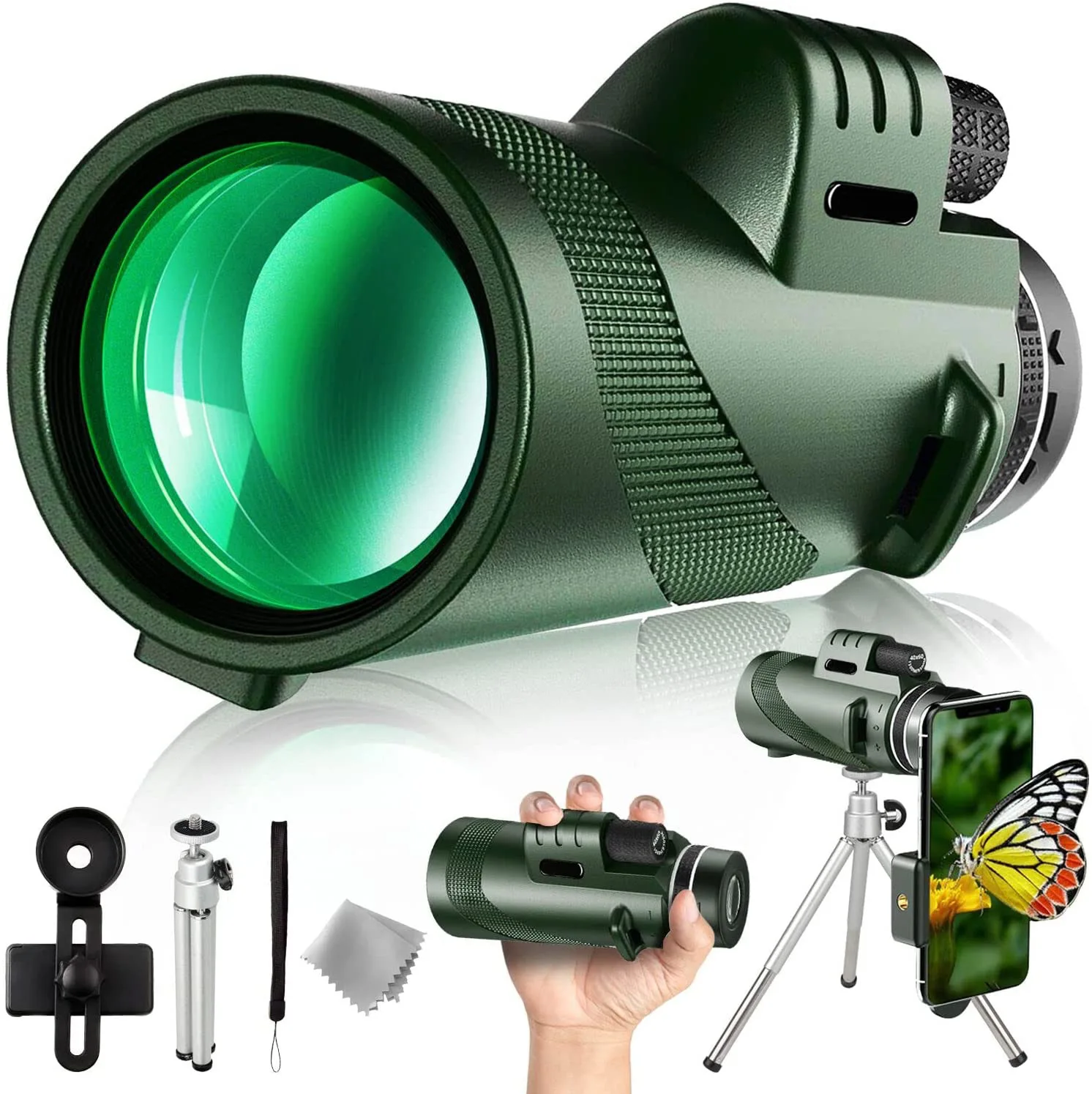 

Монокулярный телескоп HD 80X100 с дистанционным зумом и штативом, зажим для телефона, охота на открытом воздухе, кемпинг, туристическая рыбалка бинокль catalogue бинокль мощный монокуляр рыбалка фотоловушка коллиматор