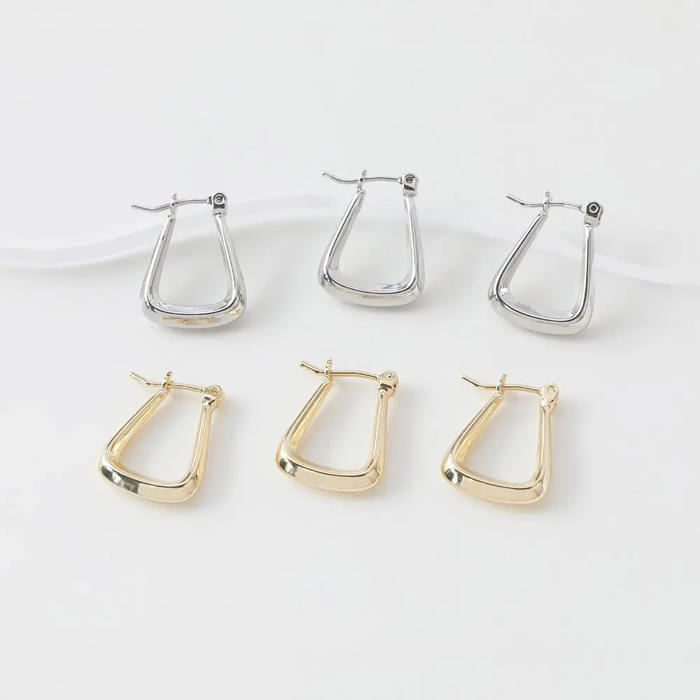 

2PCS 14*19mm Superior Quality Trapezoidal Studs Earrings Brass for Jewelry Findings DIY Hand Made 14k Gold Plated Accessories