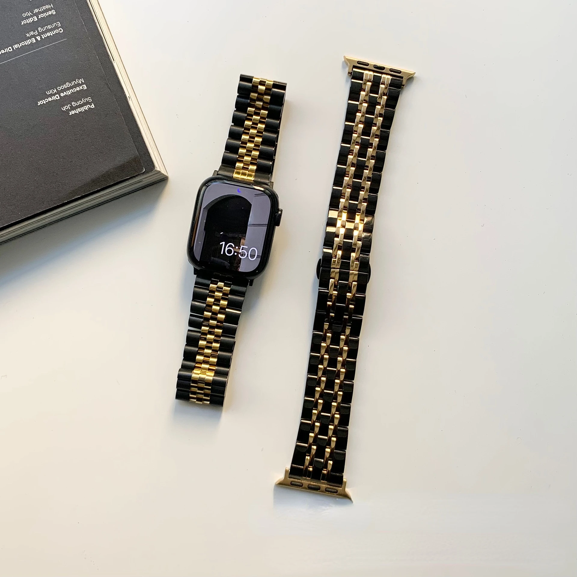 Black Gold Color Bracelet For Apple Watch Ultra 49mm Band 41 45mm