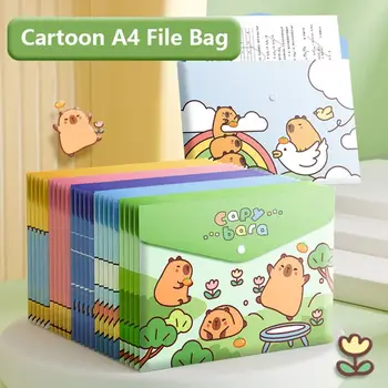 5 pz/set cartella di File A4 di grande capacità archiviazione di carta di prova borsa per documenti impermeabile cartella per buste con chiusura a scatto in PP