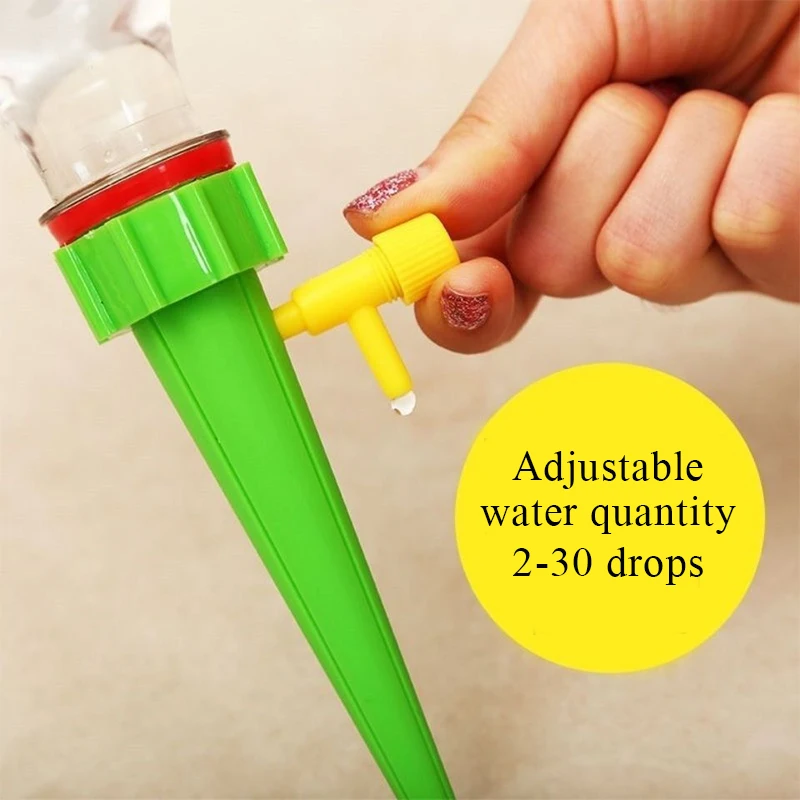 

Drip Irrigation Automatic Plant Waterers System Adjustable Drip Water Spikes Taper Plants Pot Watering For Bottles 1pcs
