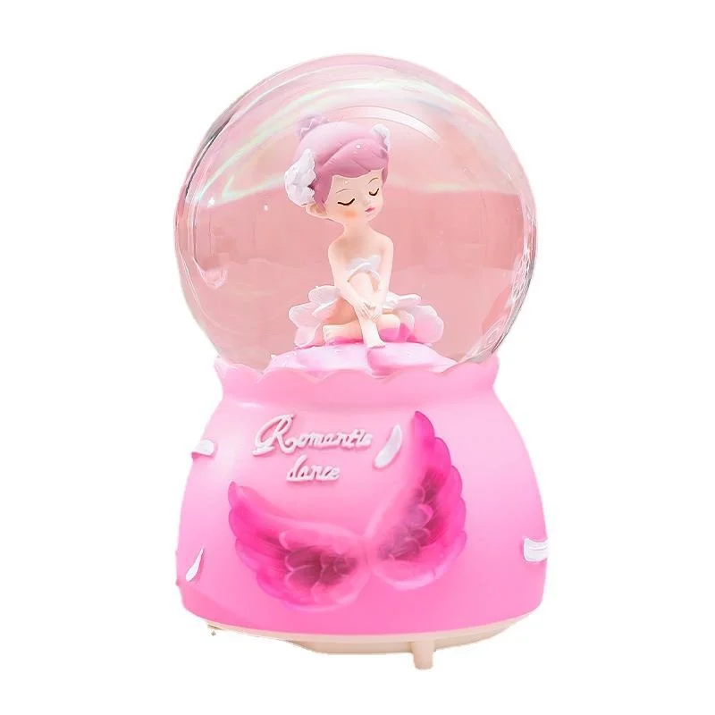 Dream Music Box for Girl, Rotating Ballet, Bella Angel, Snow Crystal Ball, Desktop Decoration, Gift