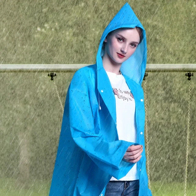 Felnőtt Hosszú Esőkabáta Eva, Áthatolhatatlan Vízálló Esőkabát Férfiak És Nők Utazás Kapucnis Fűző Horgászat Kemping - Image 4