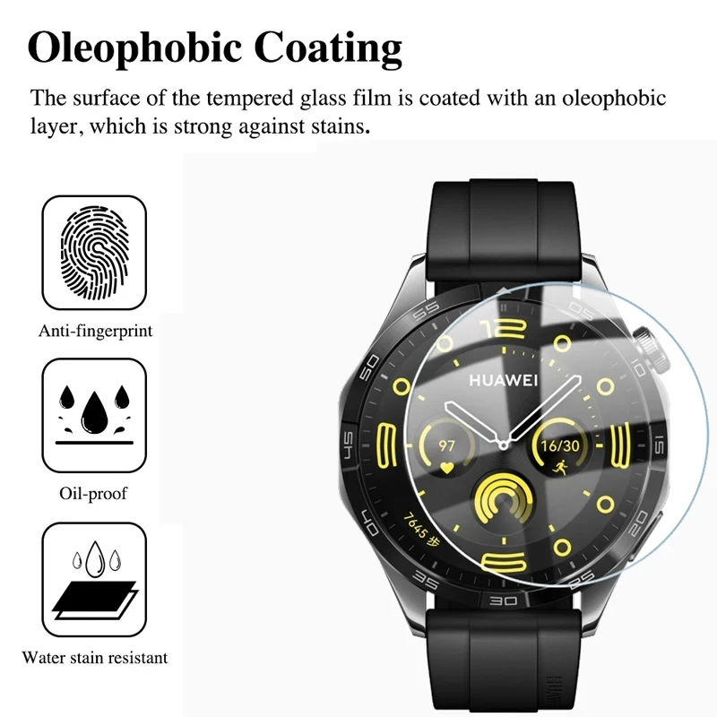 Premium 3-Pack Tempered Glass Screen Protector for Smartwatch - Durable Protective Film Accessory