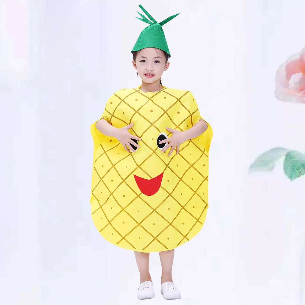 

1Pc Kids Fruit Vegetable Design Costume Halloween Strawberry Outfit Kiwi Strawberry Costume Creative Funny Fruit Cosplay