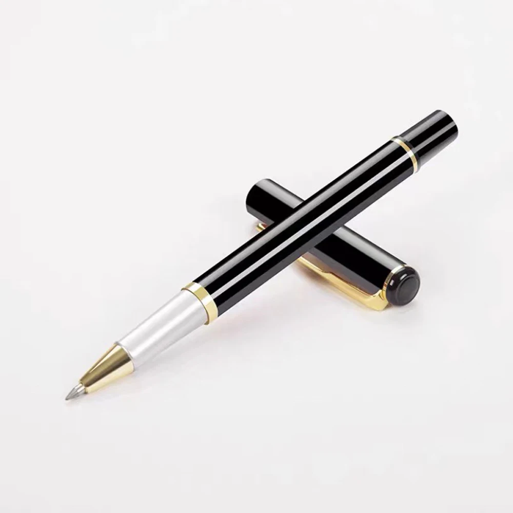2 Pcs Luxury Business Office Sign Pen penne a sfera in metallo cavo studente che scrive forniture di cancelleria per penna a sfera per la scuola - immagine 2