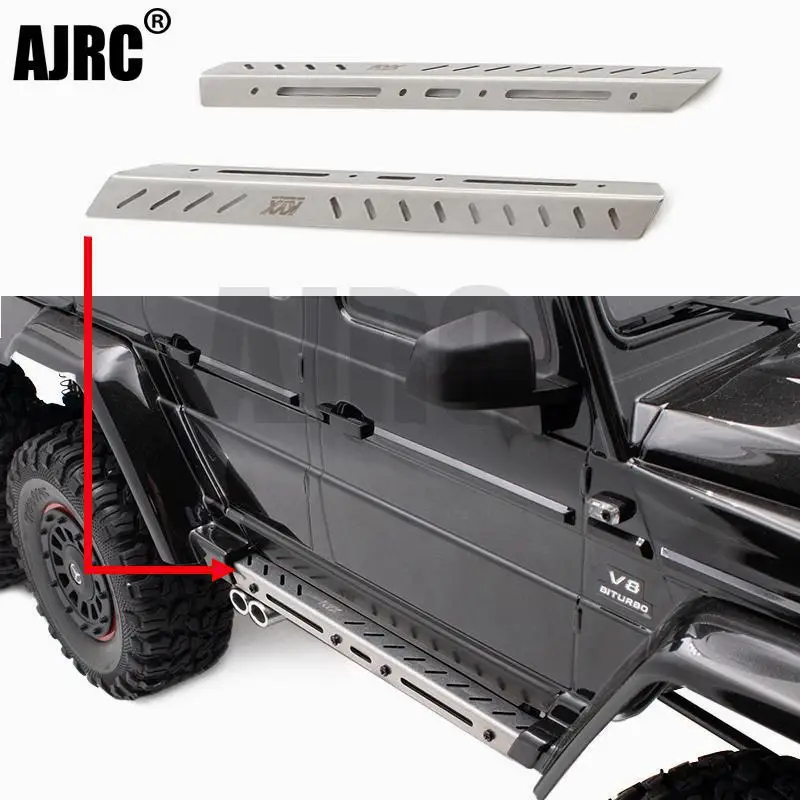 

Имитация альпинистского автомобиля, металлическая педаль из нержавеющей стали, декоративная защитная полоса, 1 пара для Trax 1/10, Радиоуправляемый автомобиль, искусство 6x6 G63