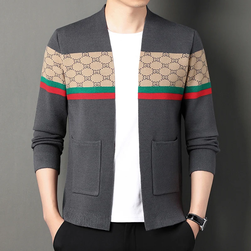 

2023 Men's Cardigan Embroidery Print Pattern Cuff Design Letter Pattern Fashion Cardigan