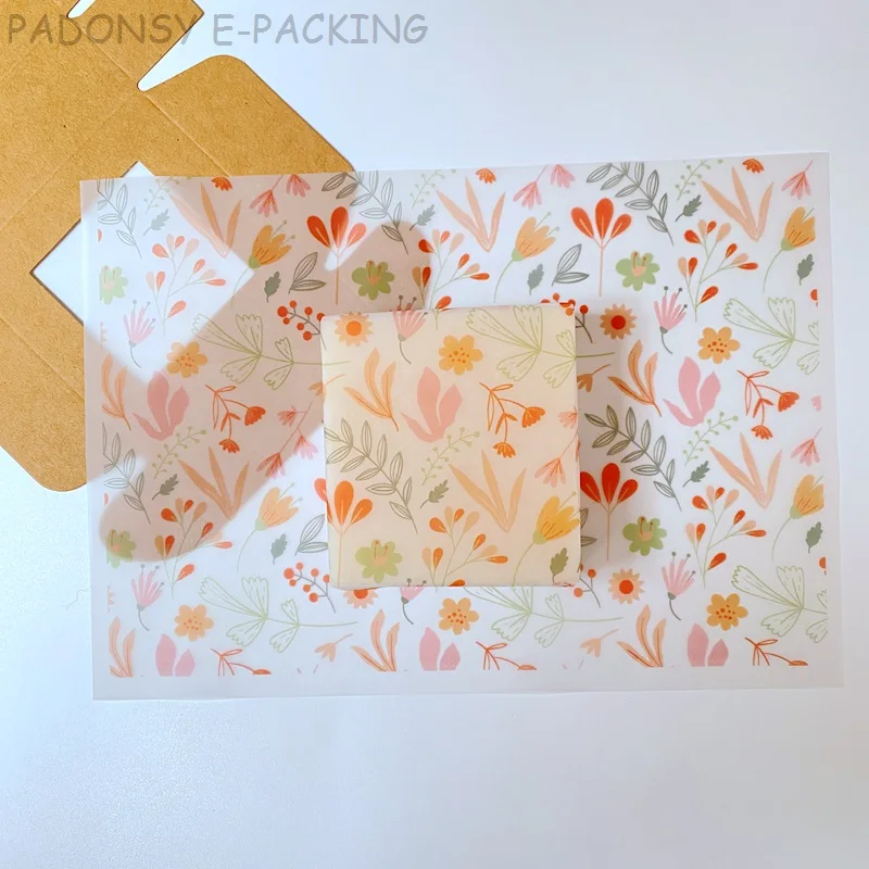

Flower Printing Handmade Soap Wrapping Paper ECO Frindly Gift Packaging Paper Gift Wrapping Paper 100pcs/lot