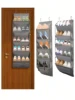 1pcs 5-Layer Over The Door Hanging Shoe Organizer, Gray Non-Woven Fabric Shoe Storage Hanging Bag,Hanging Shoe Rack 1