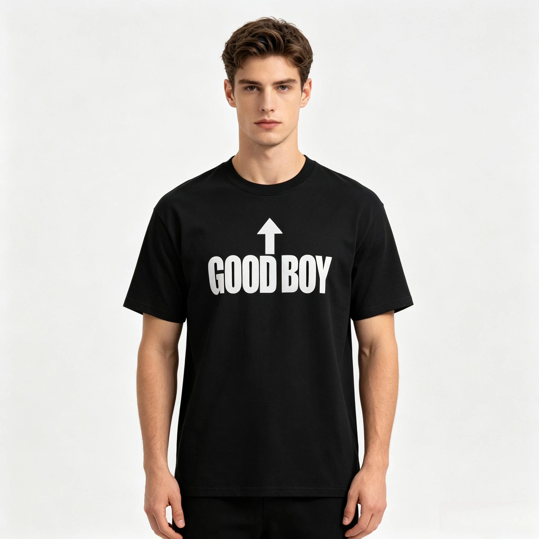 Beliebte, trendige T-Shirts in hochwertigem Design – „Good Boy“-T-Shirt, humorvolles T-Shirt mit einer lustigen Freundchaftsbeziehung im Fokus