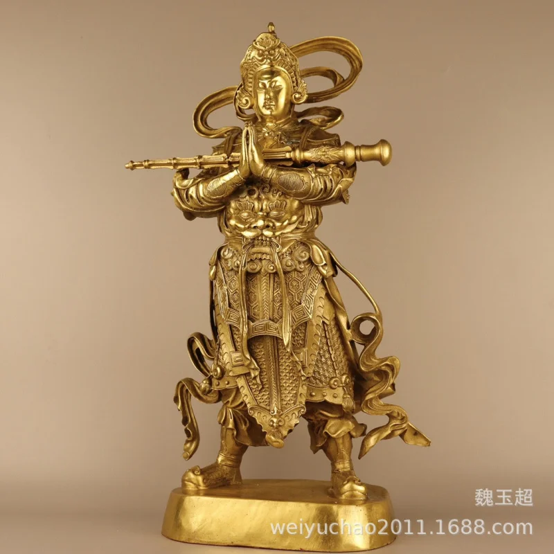 Wholesale Pure Copper Weituo Bodhisattva Statue Weituo Buddha Ornament Guardian Kala Weituo God Statue for Home Use in Buddhist 3